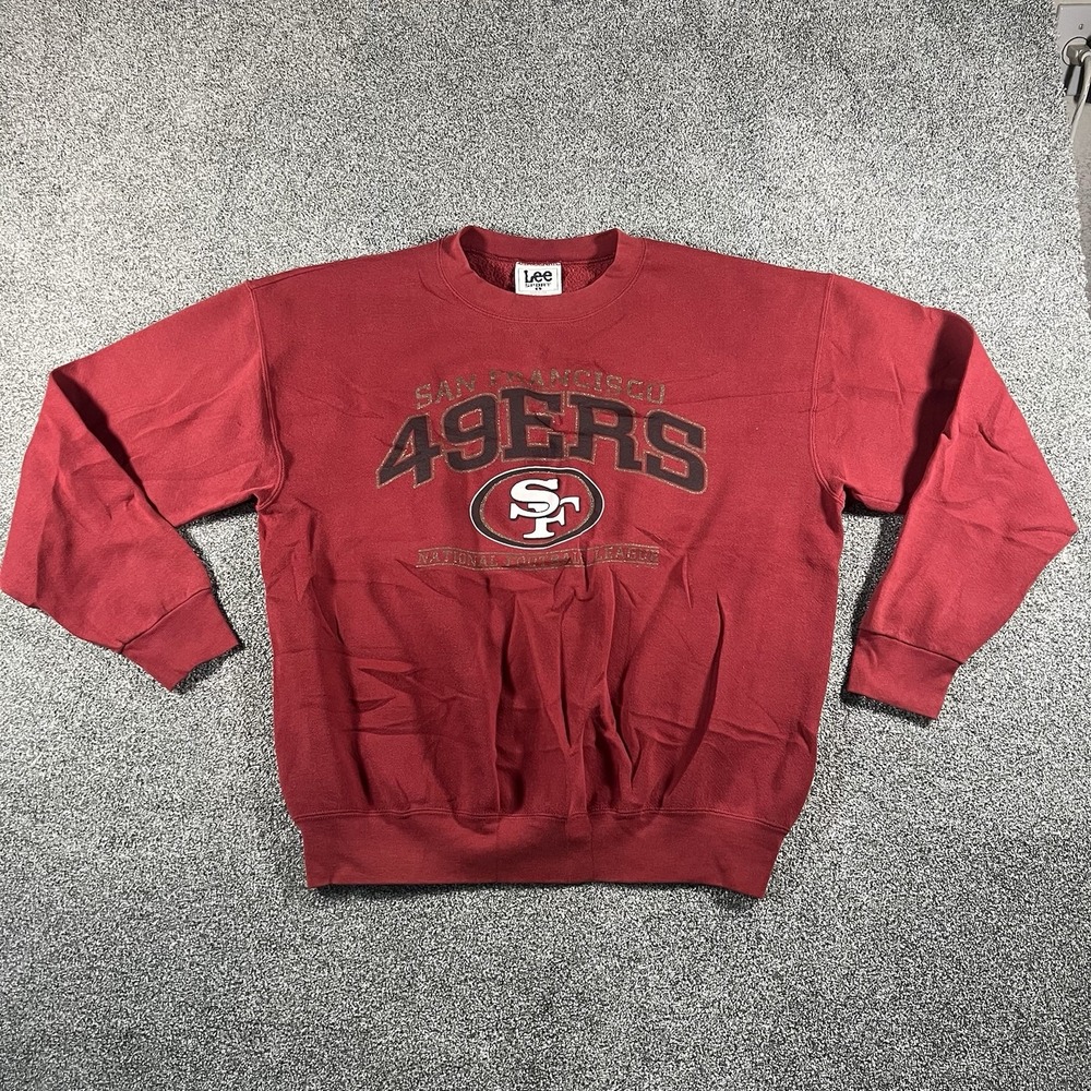 Vintage 90s San Francisco 49ers Lee Sport Sweatshirt Red NFL Made USA Large